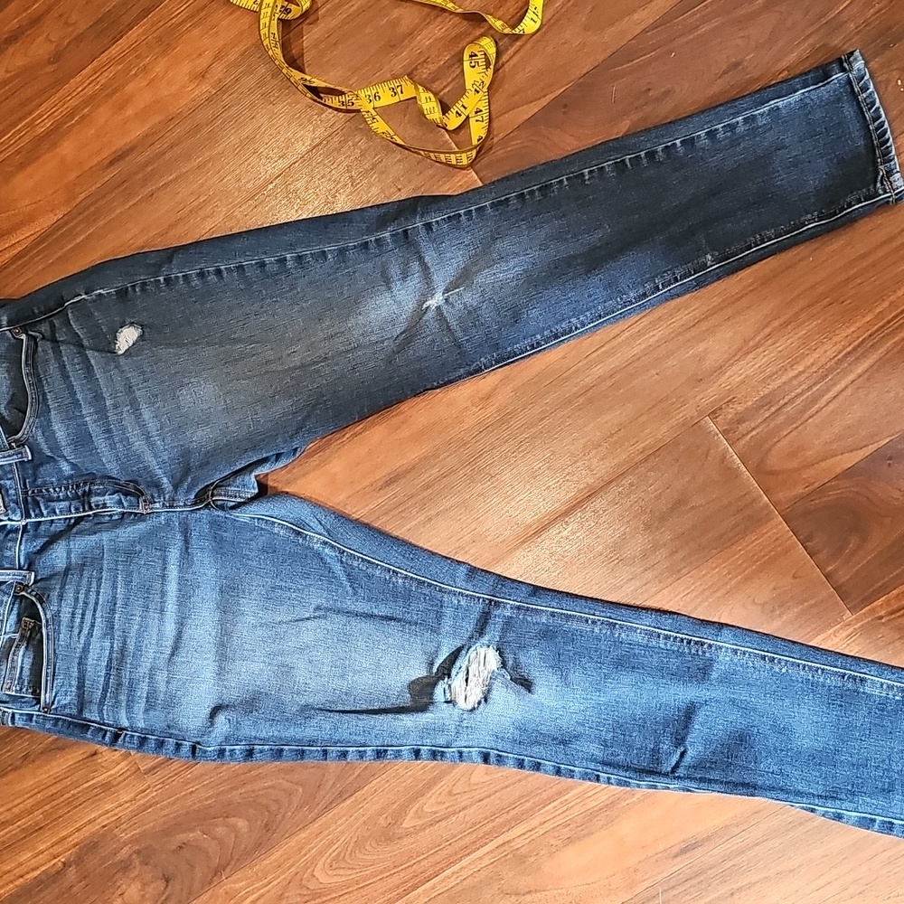 Distressed Blue Jeans